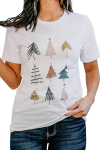 White Christmas Tree Graphic Tee