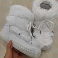 Fluffy Fur Boots 2024 Winter Fashion Sexy Faux Fox Fur Snow Boots Ladies Furry Warm Cotton Boots Female Outdoor Ski Boots