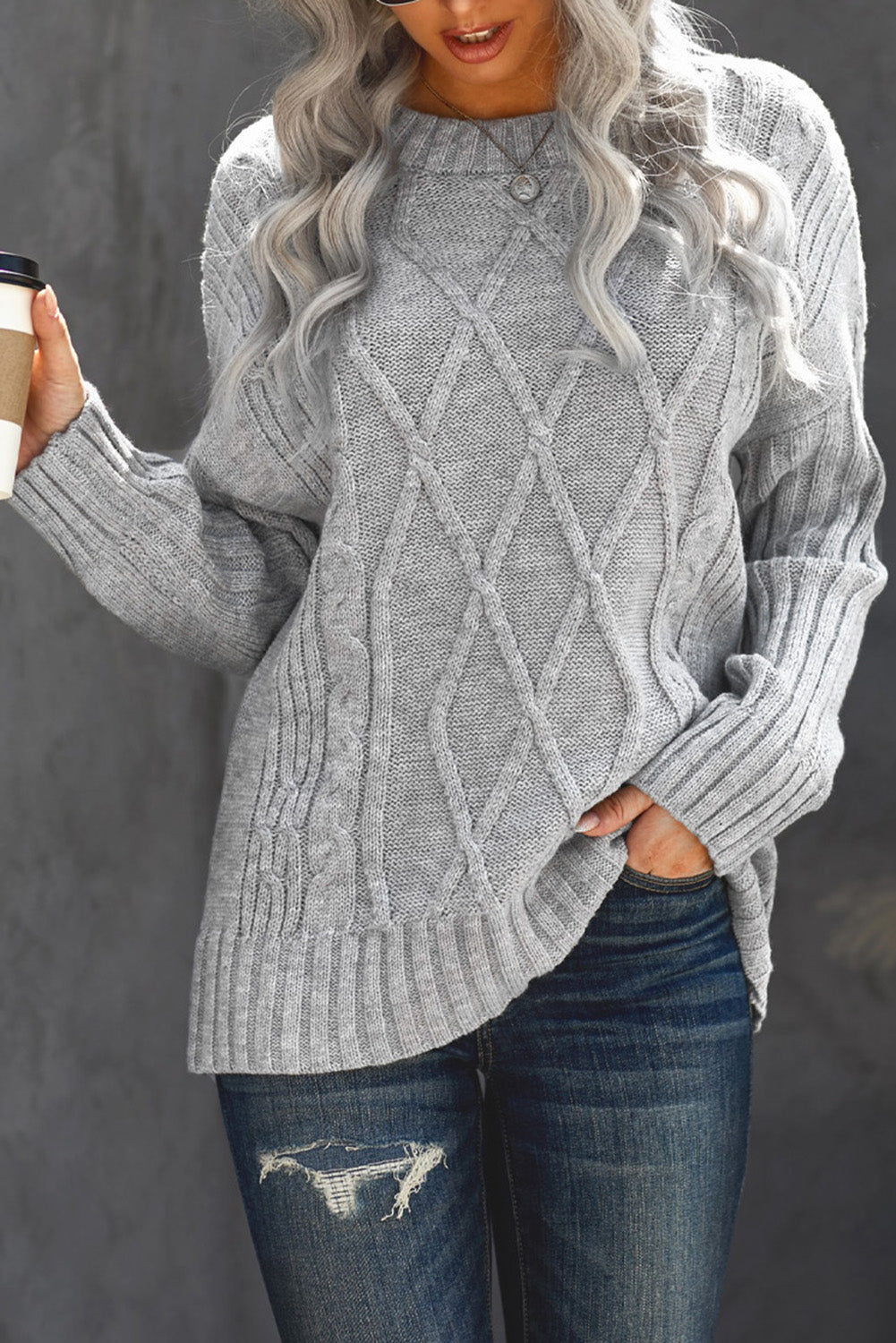 Wine Oversize Thick Pullover Sweater