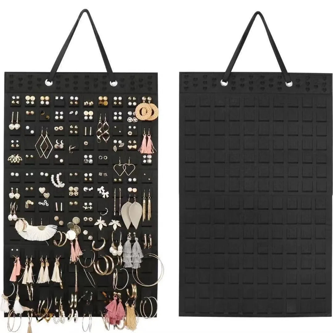 New Double Wall Mounted Jewelry Bag Jewelry Display Felt Earrings Storage Bag Necklace Ring Jewelry Organizer  Packaging