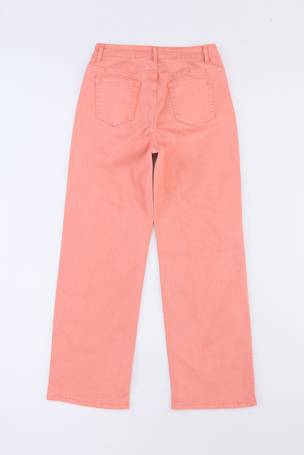 Pink High Waist Ripped Straight Leg Pocket Jeans