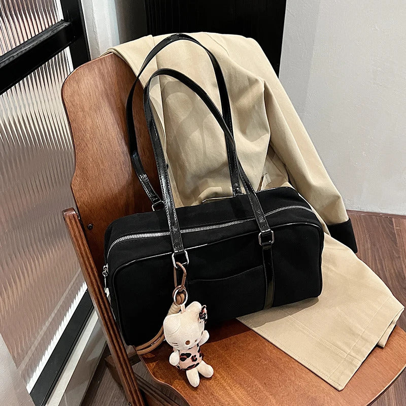 Casual Large Capaci Suede Bag Women 2024 New Autumn and Winter Retro Brown Commuter Shoulder Bag Pillow Bag