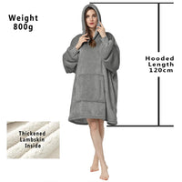 Winter Hoodies Sweatshirt Women Men Pullover Fleece Giant TV Oversized Blanket with Long Flannel Sleeves