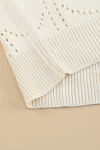 Beige Flare Sleeve Texture Knit Sweater