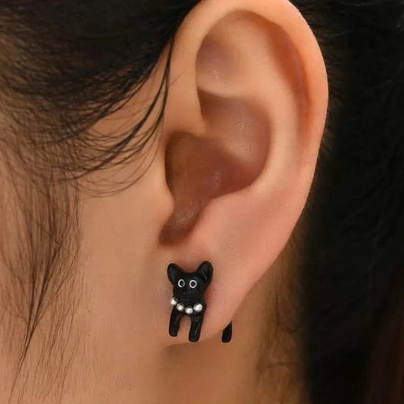 New Funny Small Black Cat Earring for Women Girl Fashion Cute Animal Kitten Earrings Fashion Party Festival Piercing Jewelry