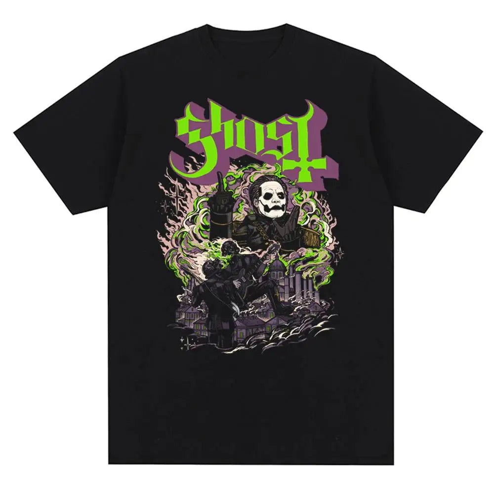 New Ghost Rock Band Graphic Print T Shirt Men Women Fashion Casual Rock Streetwear Short Sleeve Plus Size T Shirt Unisex