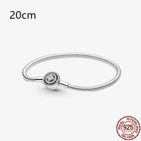 2024Hot Sale Heart Zircon Snake Chain Charm Beads Bracelet Women 925 Silver Original Pendant Bead DIY Jewelry Fine Festival Gift