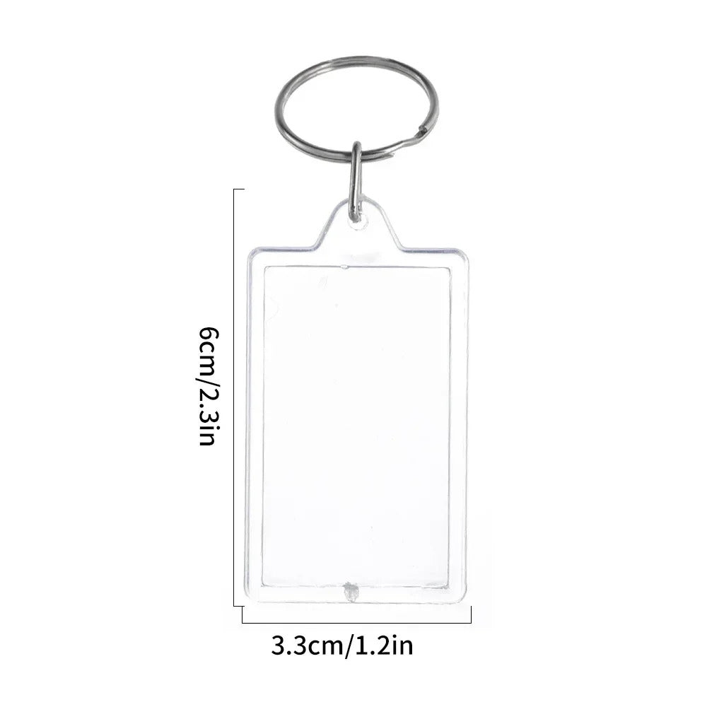 1/10pcs Transparent Photo Frame Keychain Tassels Snap-In Custom Insert Photo Acrylic Blank Keyring Clear Blank Picture Pendant