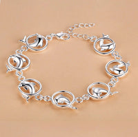 925 Sterling Silver Rose Flowe Bracelet Nice Snake Chain High Quality For Women Men Fashion Jewelry Wedding Engagement Party