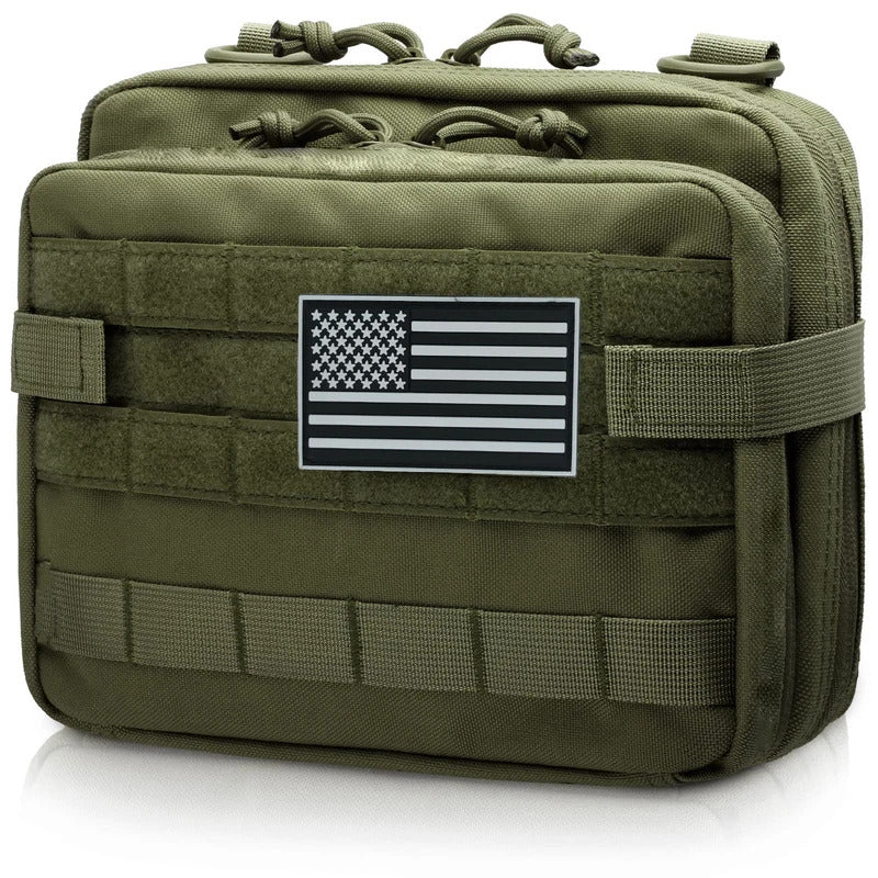 Tactical Admin Pouch of Double Layer Design, Molle EDC EMT Utility Pouches ,Sleeve Modular Tool Pouch Large Capacity