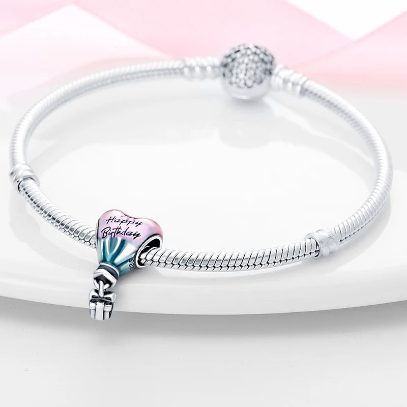 Fit Pandora Original Bracelets 925 Sterling Silver House Astronaut Puzzle Colorful Hot Air Balloon Charms Beads DIY Jewelry