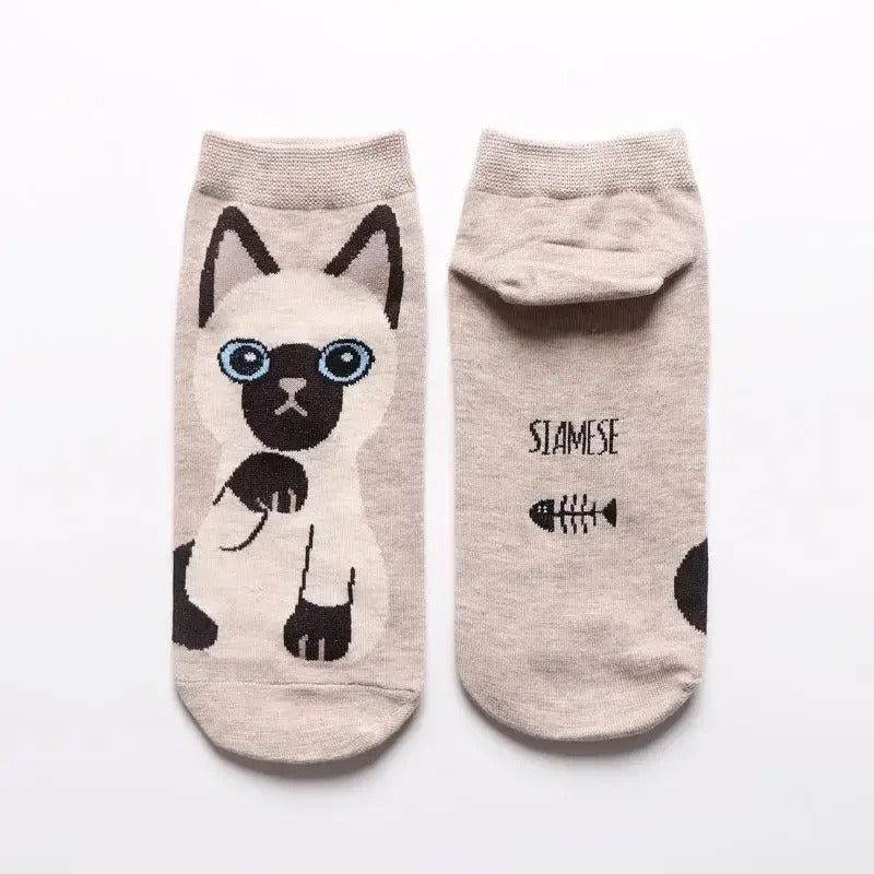 1-5Pairs Cotton Short Sock Cartoon 3D Cat Puppy Dog Animal Socks Harajuku Kawaii Women Girls Anklet Socks Breathable Casual Sox