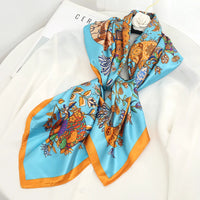 Luxury Brand Silk Satin Square Scarf Women Hijab Bandana Muslim Headscarves Shawl Wrap Ladies Headband Neckerchief Foulard 90cm