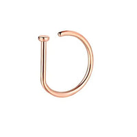 1pc Fake Nose Rings Hoops, Hypoallergenic Stainless Steel D Shape Nose Clip Piercing Jewelry for Women Men