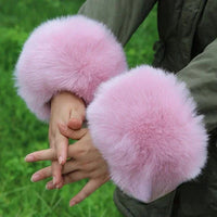 Imitation Raccoon Fox Hair Fluffy Hand Rings Fluffy Wrist Guards Women's Cuffs Imitation Rabbit Fur Bracelets Cuffs Wrist Covers