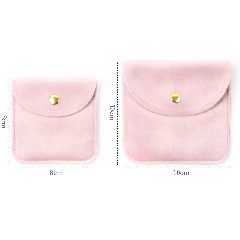 Jewellery Pouch Snap Button Soft Velvet Bag Envelope Jewelry Packaging Bag Wedding Gift Bracelet Necklace Earrings Rings Storage