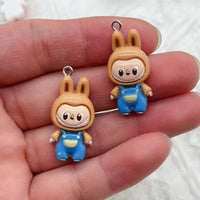 10PCS New Kawaii Rabbit Resin Pendant Fashionable and Charming DIY Necklace Bracelet Earrings Keychain Accessories