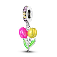 Silver Plated Travel Sunflower Lucky Charms Fit Original Pandora Bracelet Dangle Pendant DIY