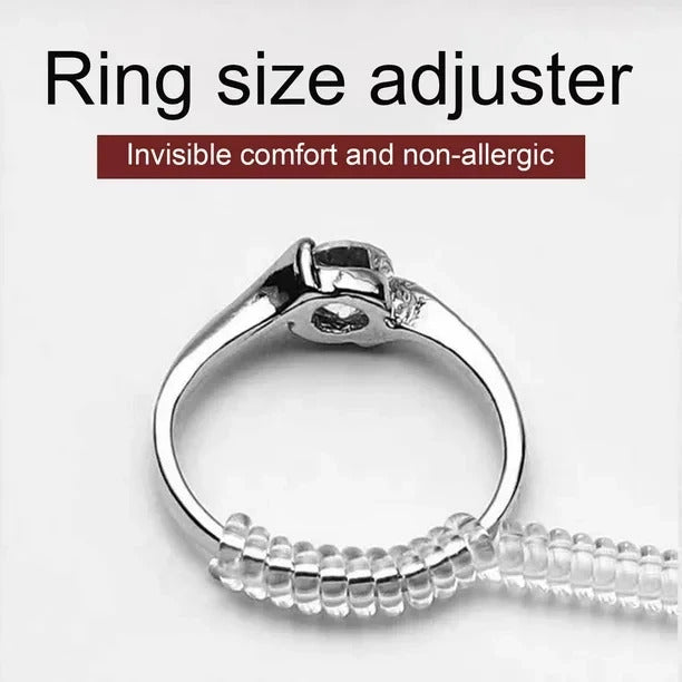 4pcs/Set Ring Size Reducer Tools Spiral Spring Based Rings Adjust Invisible Transparent Tightener Resizing Tool Jewelry Guard