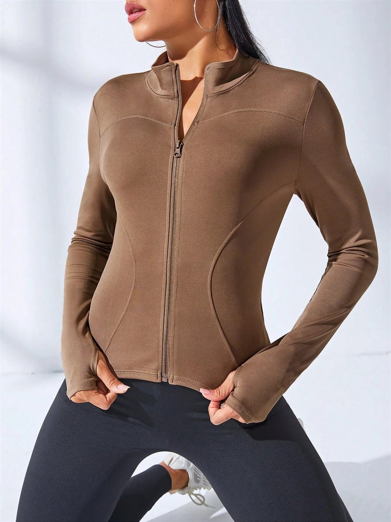 2024 New Yoga Coat Short Sports Jacket WOMEN'S Fitness Clothes Slimming Body Sculpting Zipper Yoga Jacket