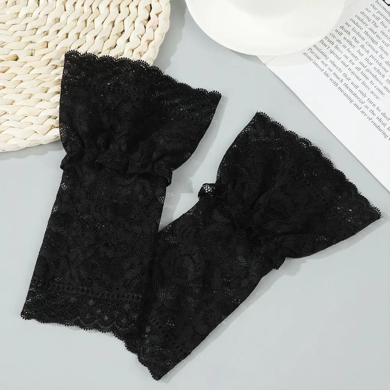 1Pair Detachable Fake Sleeves Spring Autumn Wild Sweater Decorative Sleeves Lace Ruffles Elbow Sleeve Cuff universal Fake Cuff