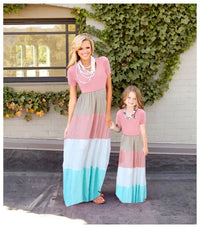 Summer Mommy and Me Family Matching Mother Daughter Dresses Clothes Striped Mom Dress Kids Child Outfits Mum Sister Baby Girl