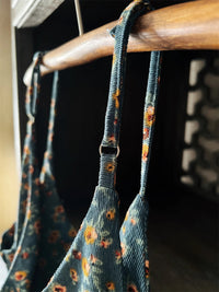 ◆ Thick Corduroy ~ Floral Warm Oversized Swing Autumn and Winter Inner wear Suspender Skirt Dress