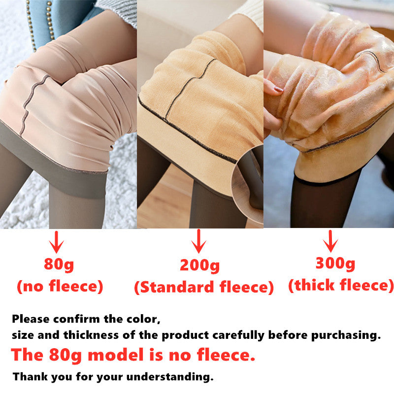 Women Fleece Leggings Sexy Translucent slim Pantyhose Elasticity Winter Warm Legging Thermal Tights Female Woman Pants