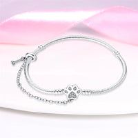 Original Bracelets 925 Silver 17-20CM Heart Safety 3mm Chain Snake Bone Bracelet Fit DIY Charms Bead Birthday Jewelry Gifts