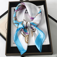 2024 Luxury Brand Silk Scarf Square Women Shawls And Wraps Office Small Hair Neck Hijabs Kerchief Foulard Ladies Scarves 70*70cm