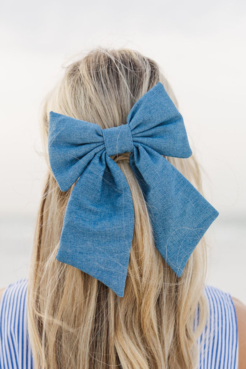 Sky Blue Sweet Big Bowknot Hair Clip