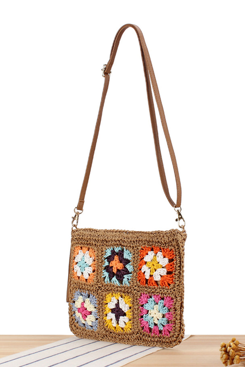 Chestnut Flower Straw Woven Single Shoulder Bag