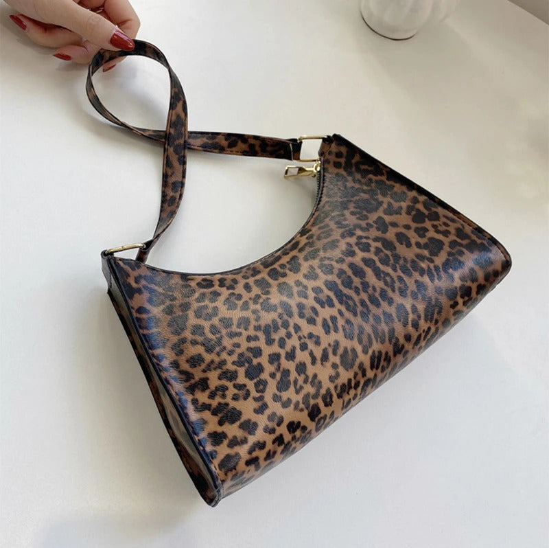 Summer New Shoulder Bags for Women High Quality Zebra Underarm Handbags PU Leather Leopard Armpit Purse Bag