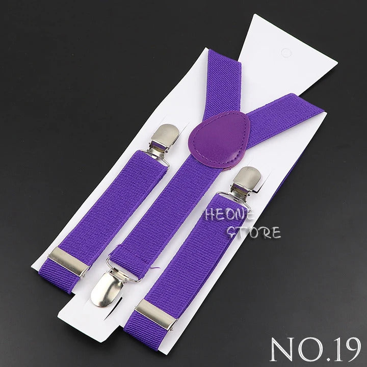 New Candy Color Adjustable Suspenders Elastic Leather Y-Back Braces Straps For Men Women Kids Pants Shirt Girl Skirt Accessories