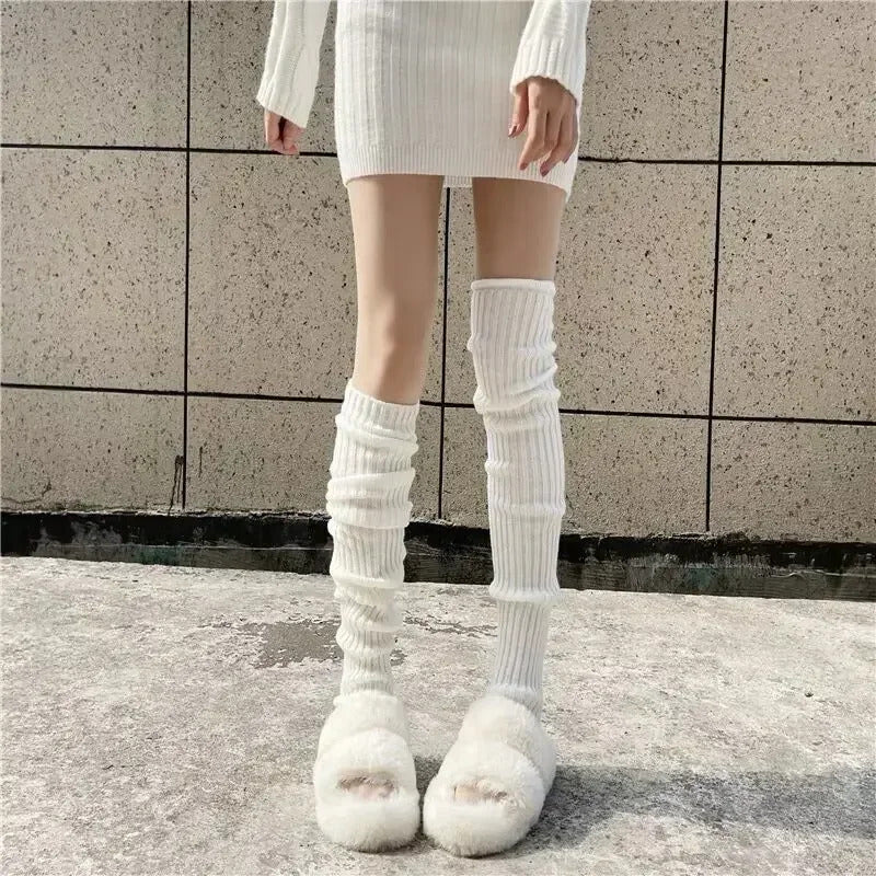 40-70cm Knitted Lolita Leg Warmers Women's Long Socks Autumn Winter Wool Foot Cover Arm Warmer Y2K Crochet Heap Socks Boot Cuffs