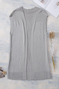 Gray Basic Vest Cardigan Sweater