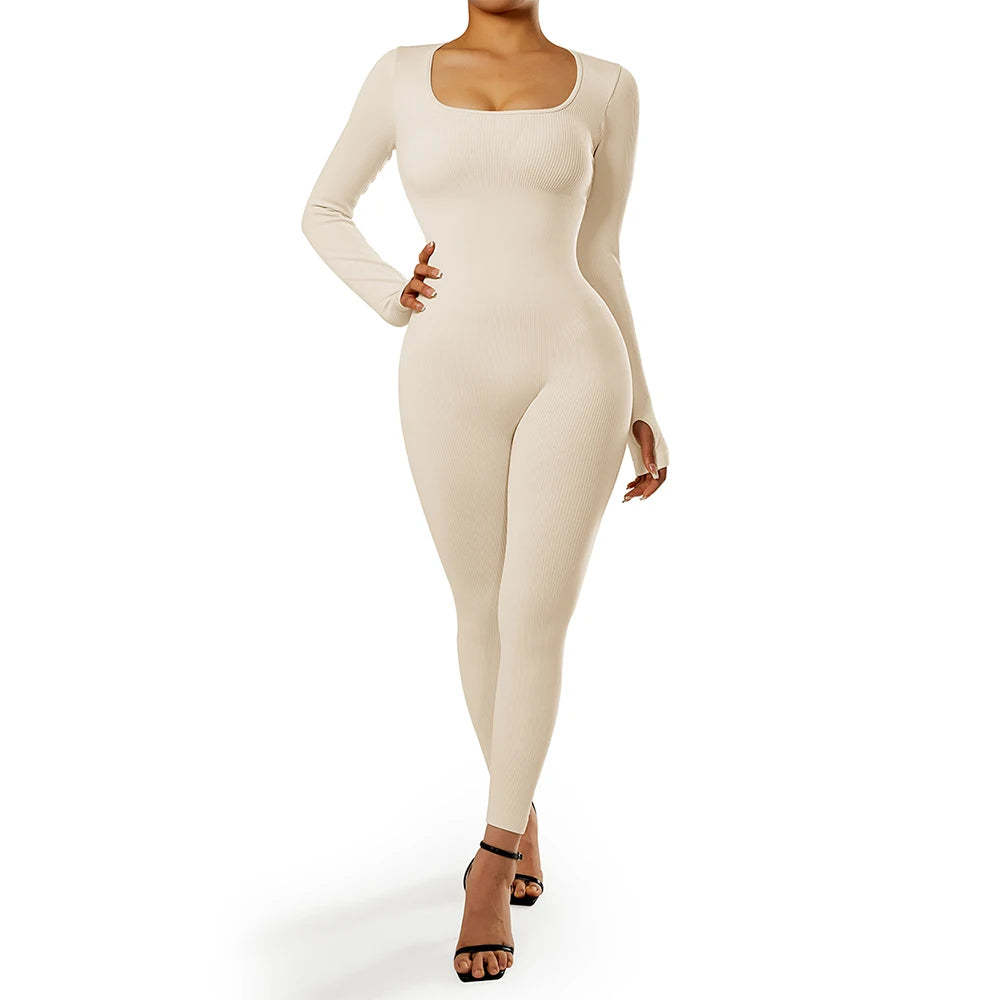 Bodycon Slim Jumpsuit For Women‘s Clothing Zipper Casual Brown Fitness Rompers Autumn 2024 Playsuit Activity Streetwear Overall