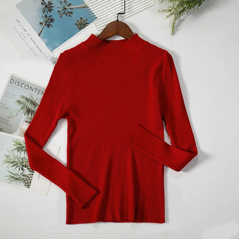 Turtleneck Sweater Women Knitted Soft Pullovers cashmere Jumpers Basic Solid Soft Sweaters Women Autumn Winter Casual Top