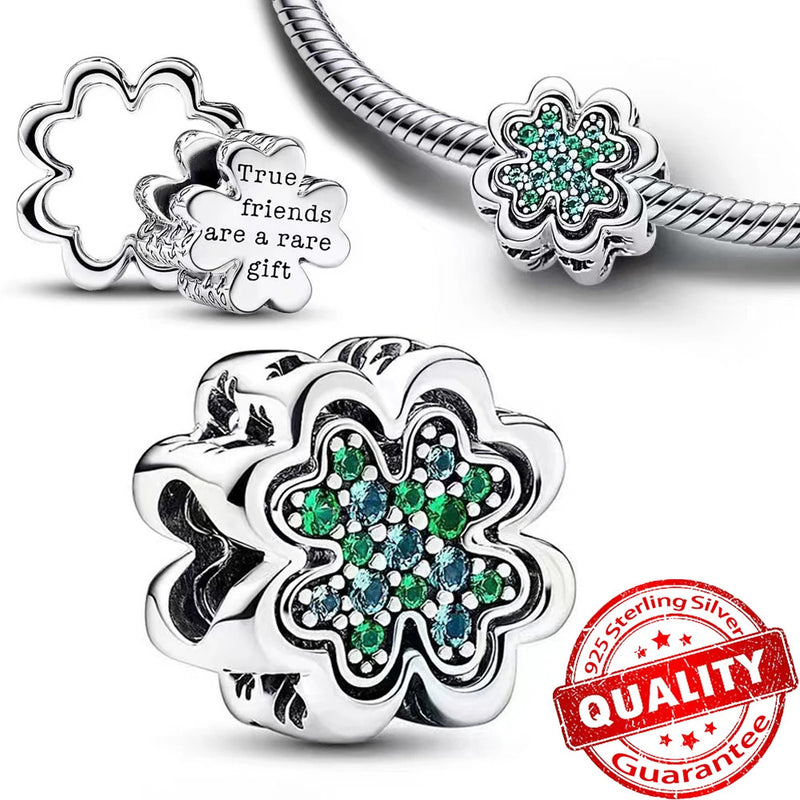 New Arrivals 925 Sterling Silver Green Monstera Leaves Climbing Frog Dangle Charm Fit Necklace Exquisite Gifts Original Bracelet