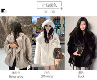 Lautaro Autumn Winter Oversized Loose Casual Luxury Soft Thick Warm Hairy Faux Fox Fur Coat Women Long Sleeve Fluffy Jacket 2024