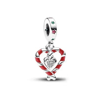 Red Series Christmas Apple Gift  Dangle Charms Beads 925 Sterling Silver Plated Fit Original Heart Bracelet Women Jewelry