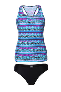 Diamond Print Beach 2pcs Tankini Swimsuit