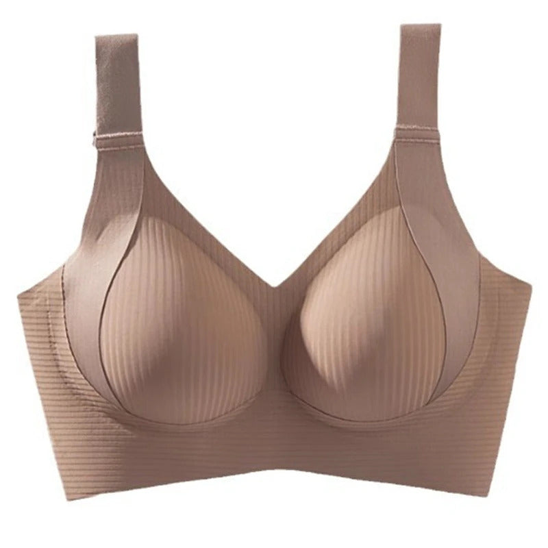 Women's Seamless Underwear, Thin Style, Large Breasts, Small Breasts, No Wires, Pull-up And Anti-sagging Large Size Bra