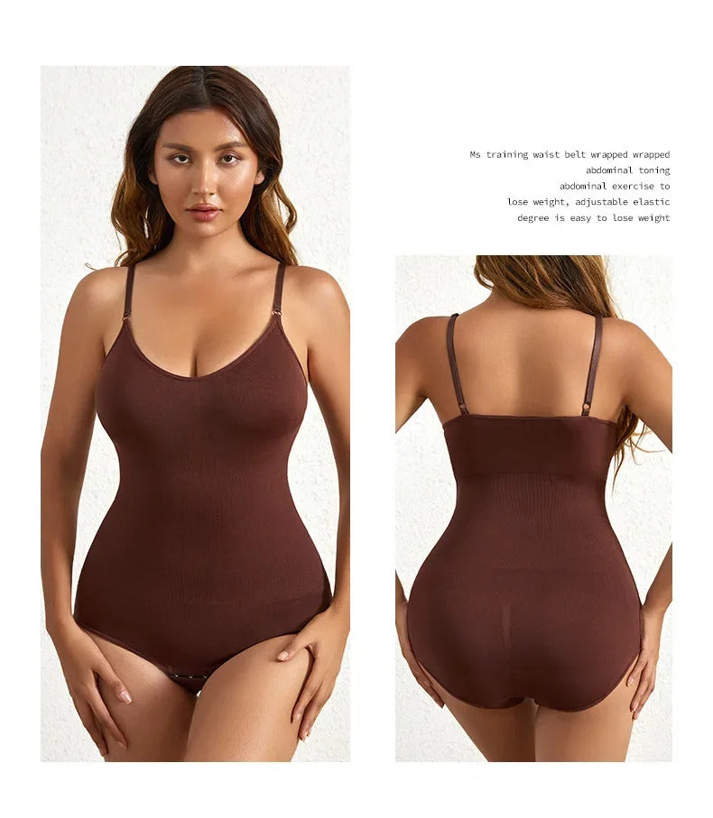 1 Piece Solid Seamless Shaping Shapewear Bodysuit, Tummy Control Butt Lifting Slimmer Body Shaper, Women's Underwear & Shapewear