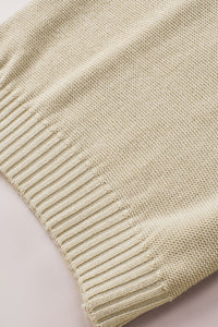 Apricot Fringed Hollow-out Short Sleeves Sweater