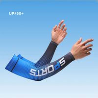 Sport Ice Arm Sleeves for Men Cycling UV Solar Cuff Breathable Summer Sun Protection Arm Cover Print Anti-Sunburn Long Sleeve