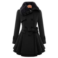 New 2016 Women's Woolen Jacket Long Slimming Smoothing Overcoat Double Row Buttoned Narrow Fit European And American Style