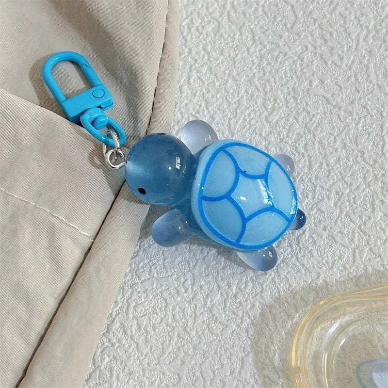 Cute Glow in The Dark Turtle Keychain for Women Girls Backpack Pendant Colorful Tortoise Keyring Student DIY Accessories Gift