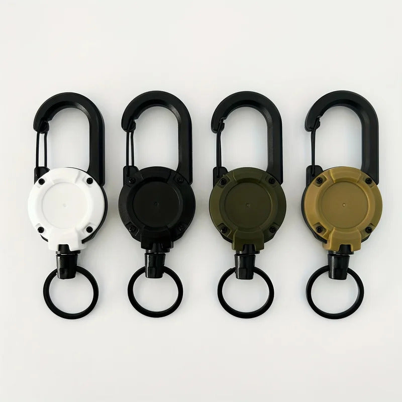 1/2/4/8pcs Extendable Retractable Holders Keychain Badge Reels Heavy Duty Clip With Carabiner Key Chain For Men Outdoor Bags