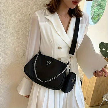 2024 Korean Style WOMEN'S Bag New Simple Nylon Mother-in-law Bag Student Fashion Style Shoulder Bag Crossbody Bag